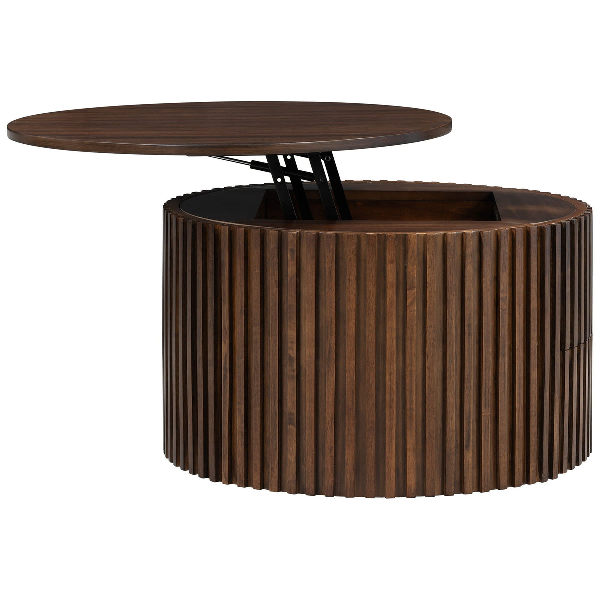 Round Lift Top Coffee Table with Hidden Storage - Multiple Colors