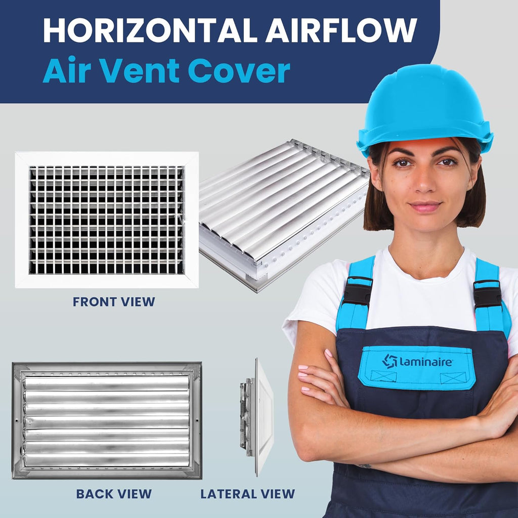 Adjustable Aluminum AC Register Vent Cover with Efficient Air Delivery - Silver