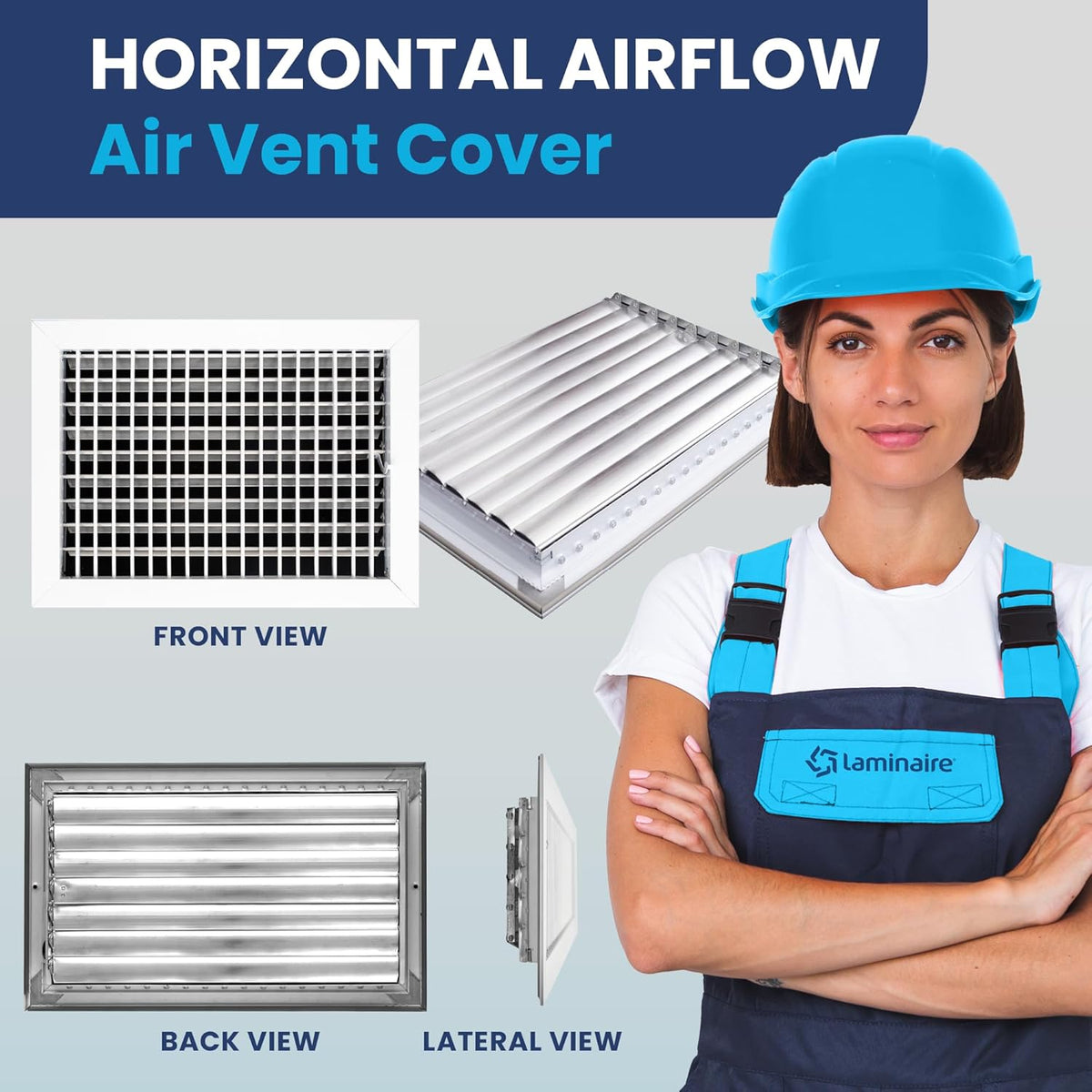 Adjustable Aluminum AC Register Vent Cover with Efficient Air Delivery - Silver