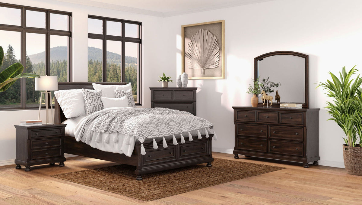 Cherry 7 Drawer Dresser with Solid Wood Construction - Cherry