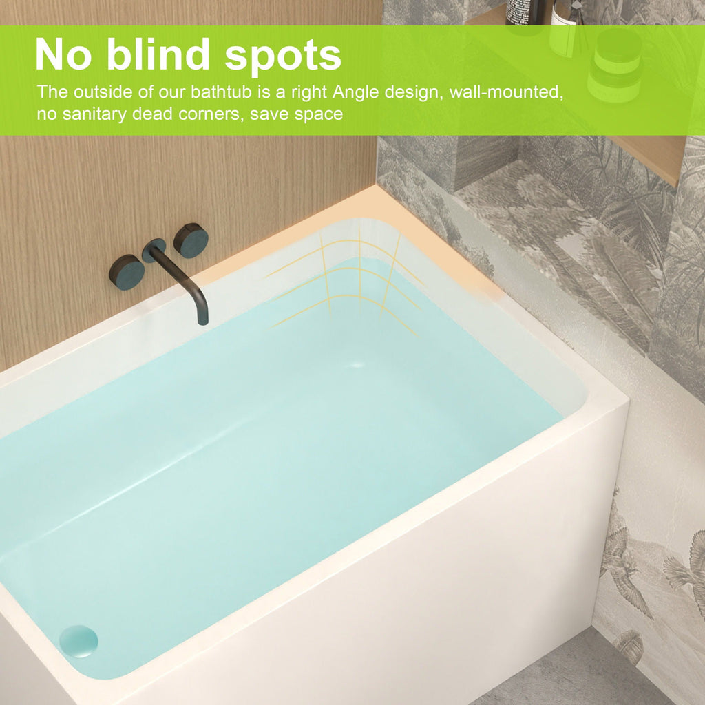 Gloss White Freestanding Bathtub with Drain – Rectangular Shape