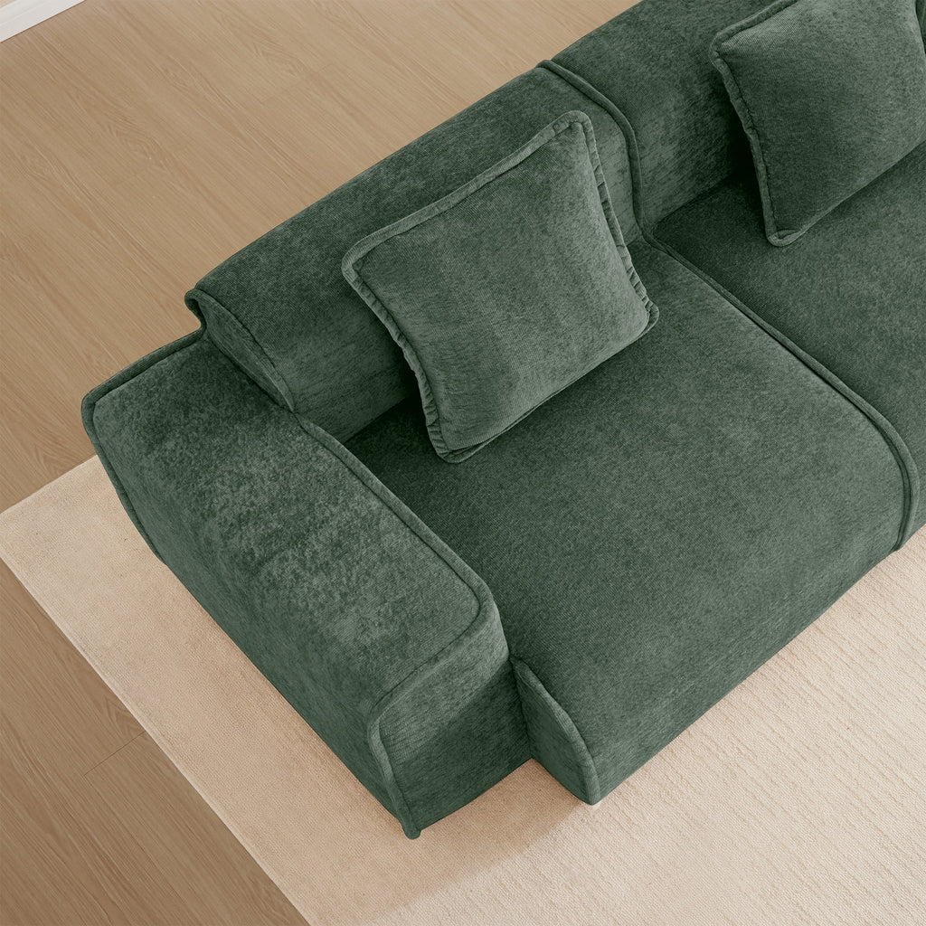 Armless Sofa Velvet-Green