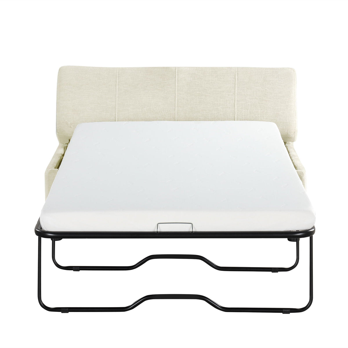 Twin Size Folding Ottoman Sleeper Bed with Mattress - Light Brown, Black, Dark Gray, White