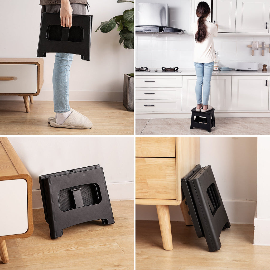 9in Folding Step Stool with Non-Slip Surface - Polypropylene