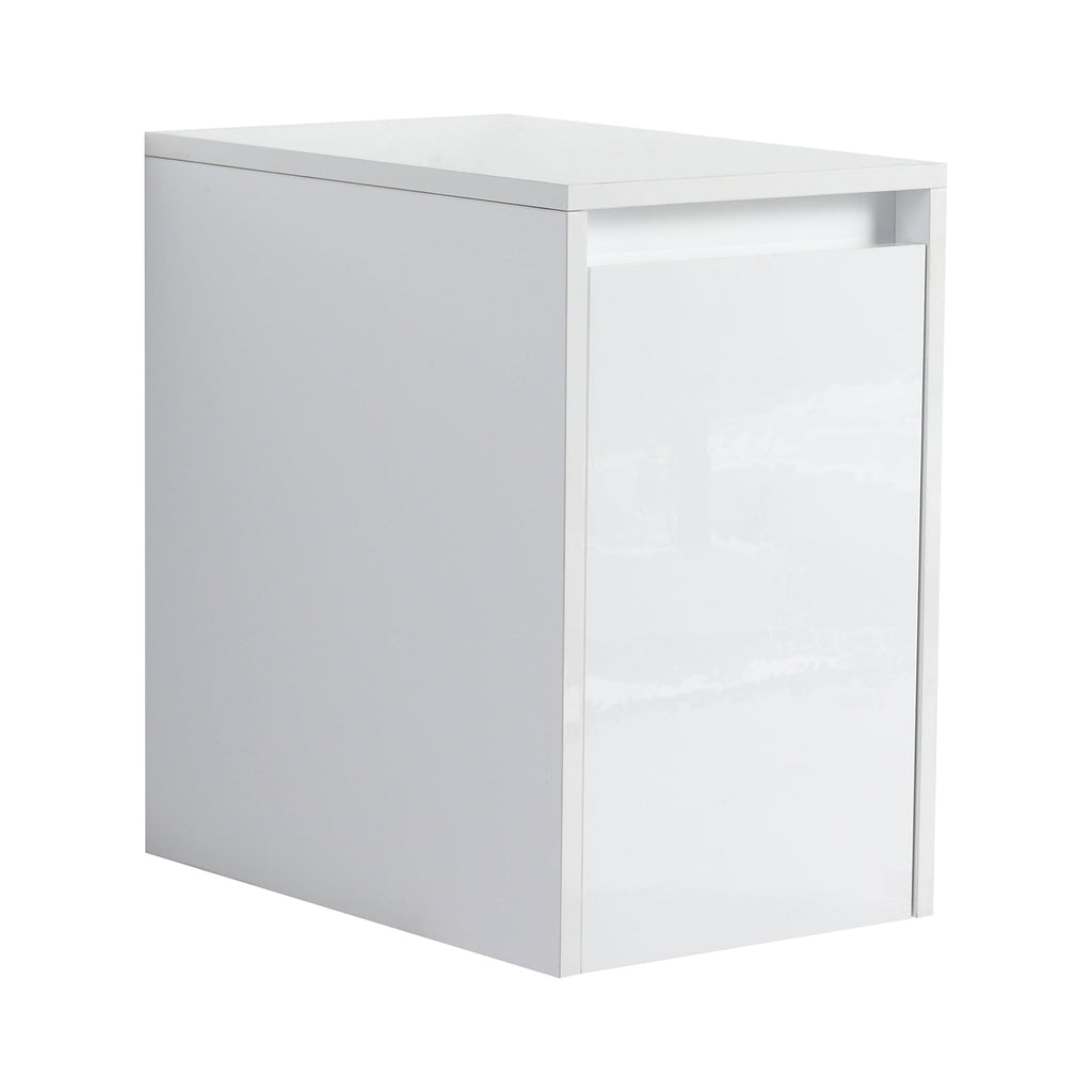 12" Bathroom Side Cabinet with Soft-Close Doors - Glossy