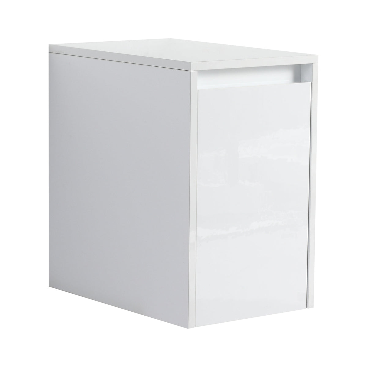 12" Bathroom Side Cabinet with Soft-Close Doors - Glossy