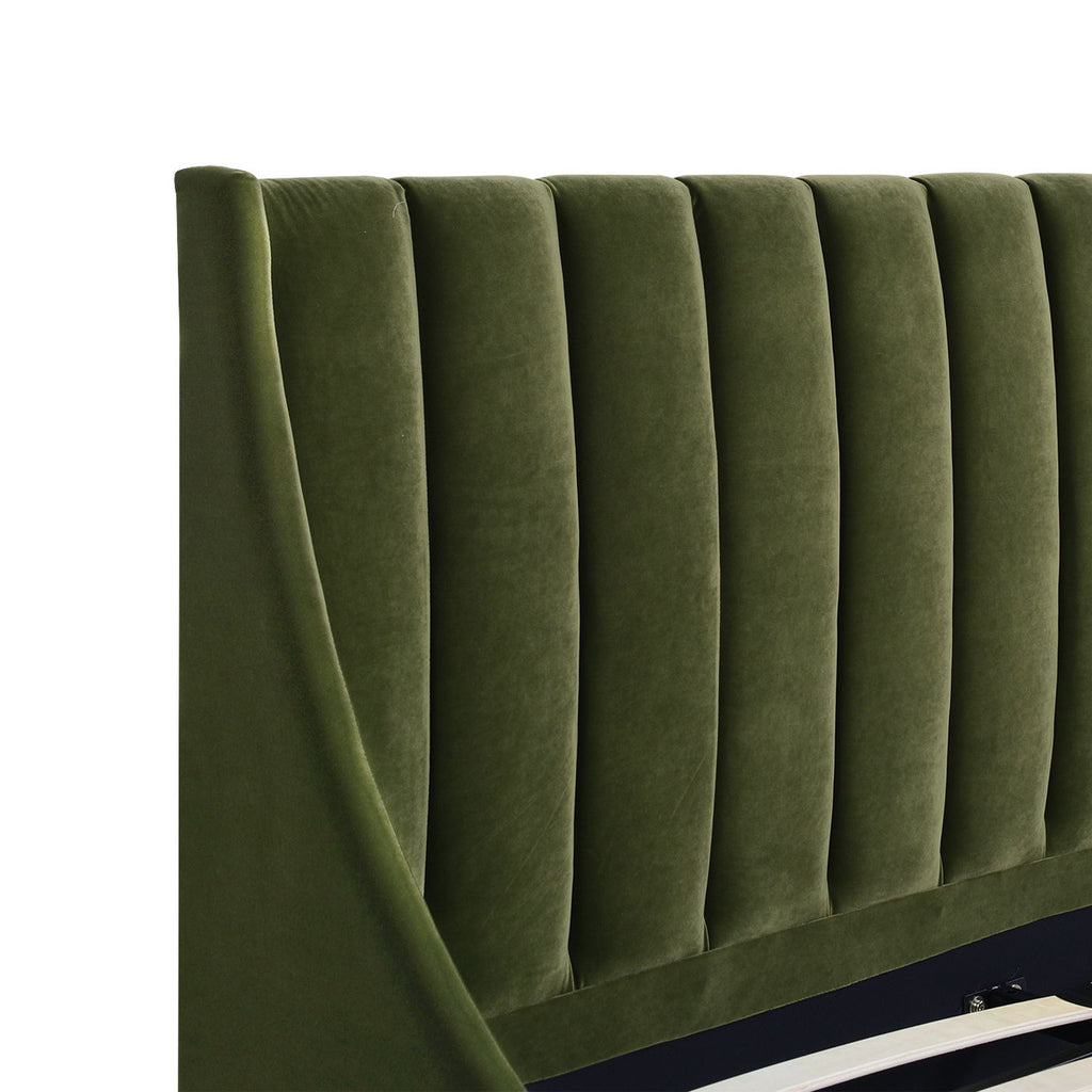 Vertical Tufted Modern Headboard Platform Bed Set with Upholstered Finish - Multiple Colors
