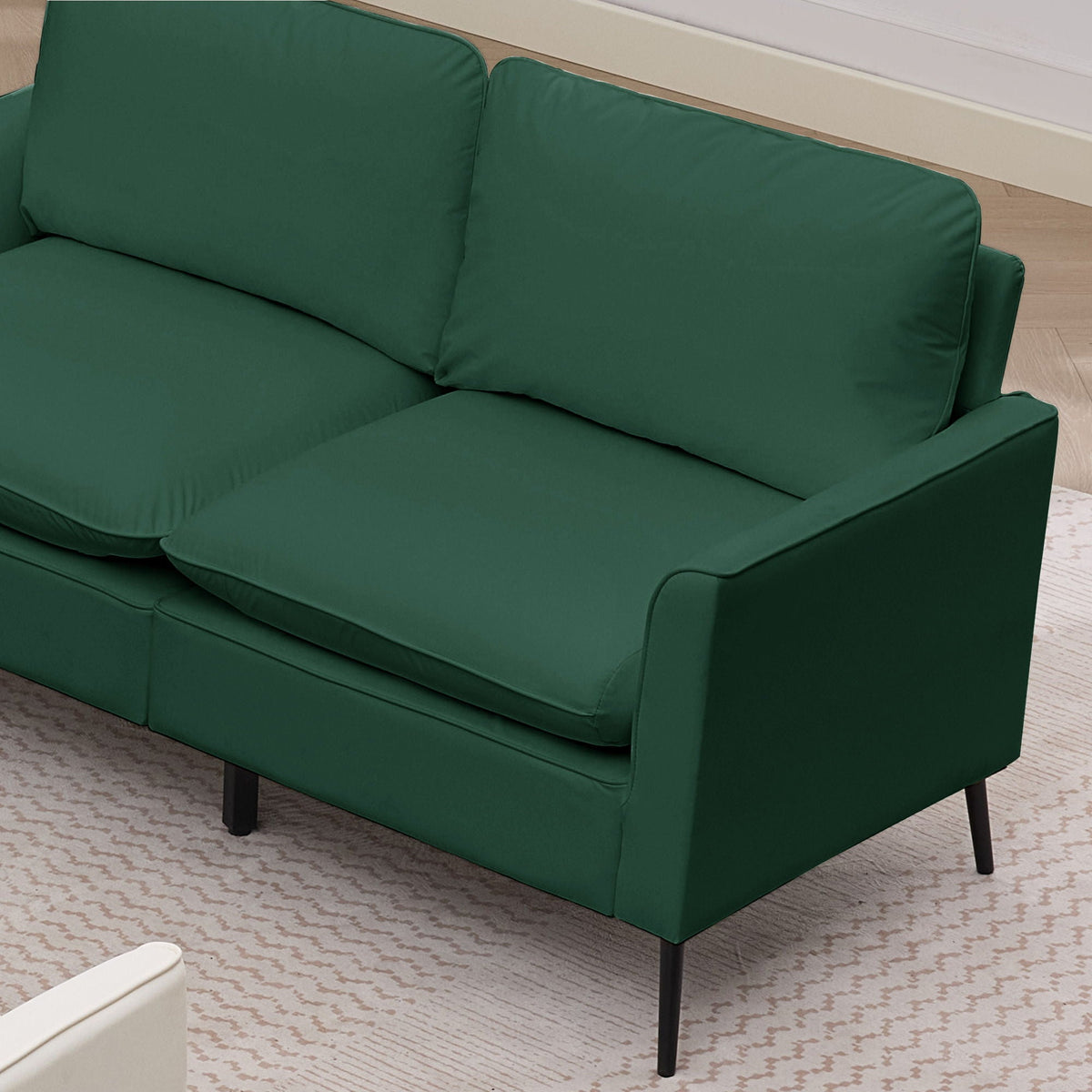 Upholstered Loveseat with Plush Headrest - Multiple Colors