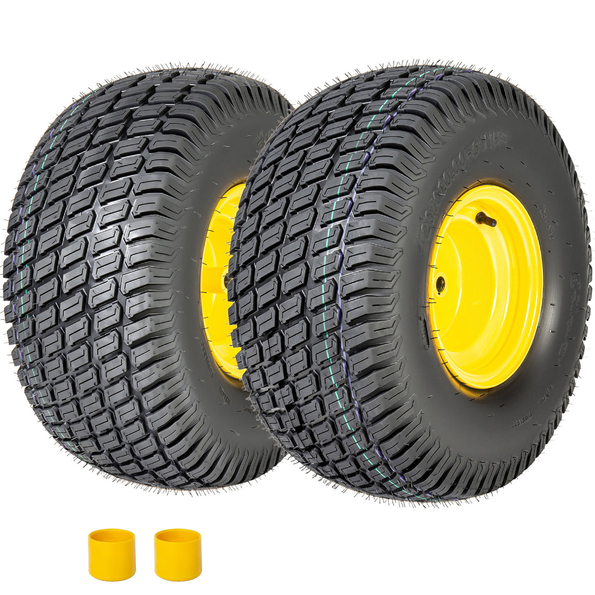 Heavy Duty Lawn Mower Tire and Wheel Assembly Set - 2 Pieces