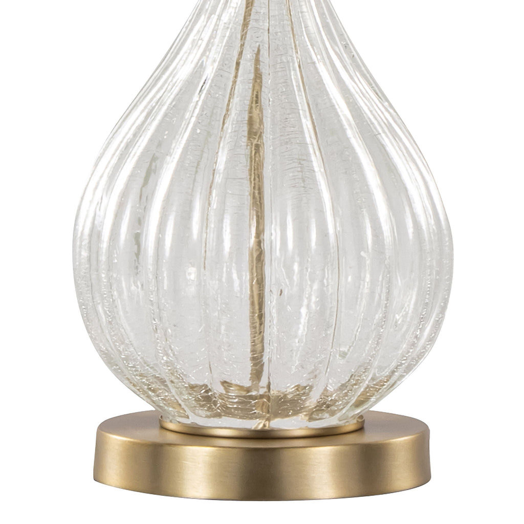 Contemporary Table Lamp Set with Crackle Glass - Gold or Dark Gray