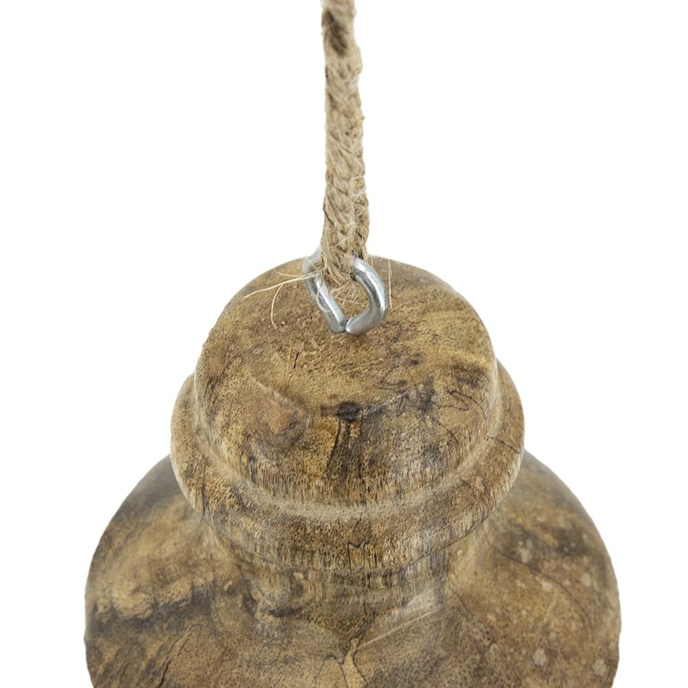 Wooden Hanging Ornaments for Christmas Tree with Mango Wood Craftsmanship - Honey Tone