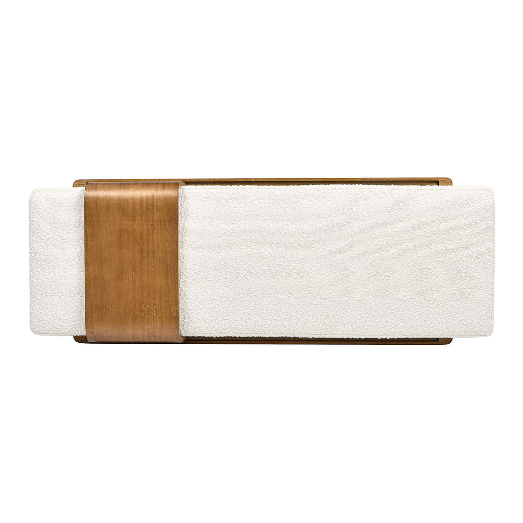 Modern Telephone Bench with Sliding Shelf – Ivory White