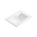 Vessel Sink with 3 Holes, Oval Design for Bathroom - Milk White