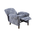 Kirby Transitional Push Back Recliner Chair with Solid Wood Frame - Blue or Gray
