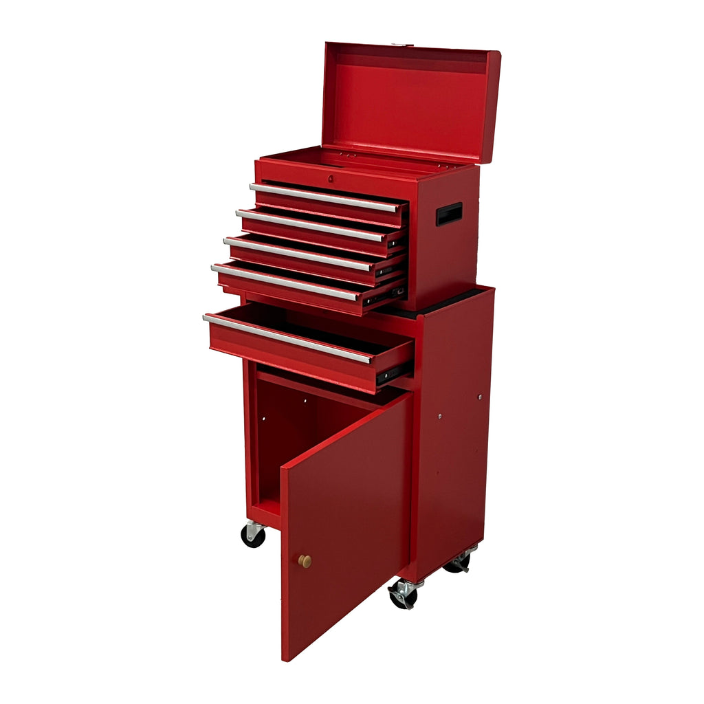 5-Drawer Rolling Tool Chest with Detachable Top - Red