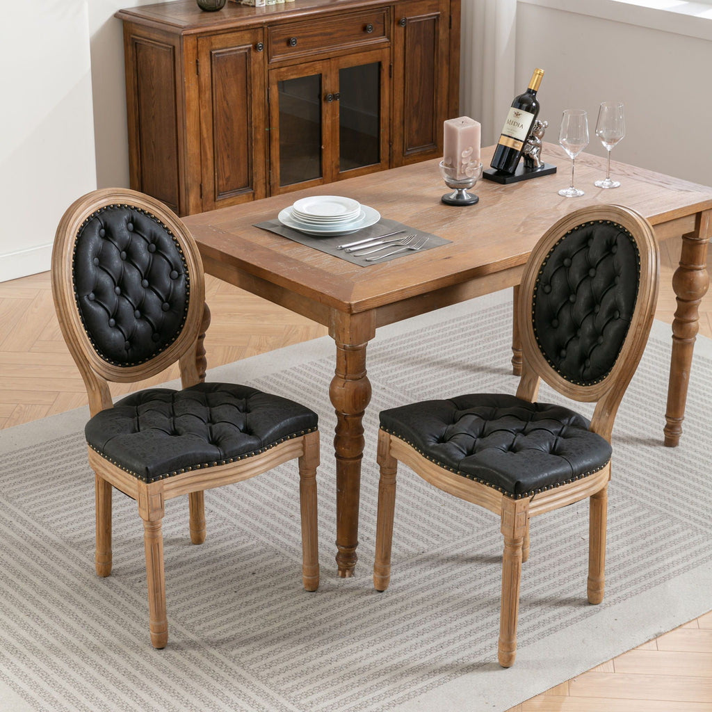 French Style Solid Wood Dining Chair with Nailhead Trim - Multiple Colors