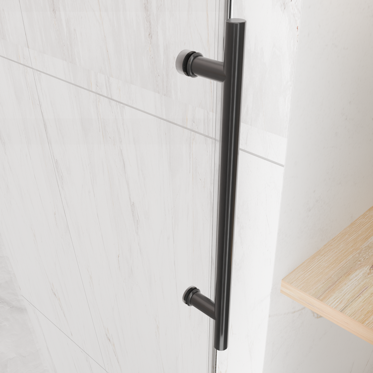 Frameless Sliding Shower Door with Premium Tempered Glass - 56-60" W x 76" H