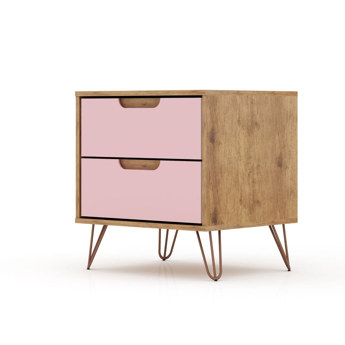 2 Drawer Nightstand with Durable Splayed Legs - Multiple Colors