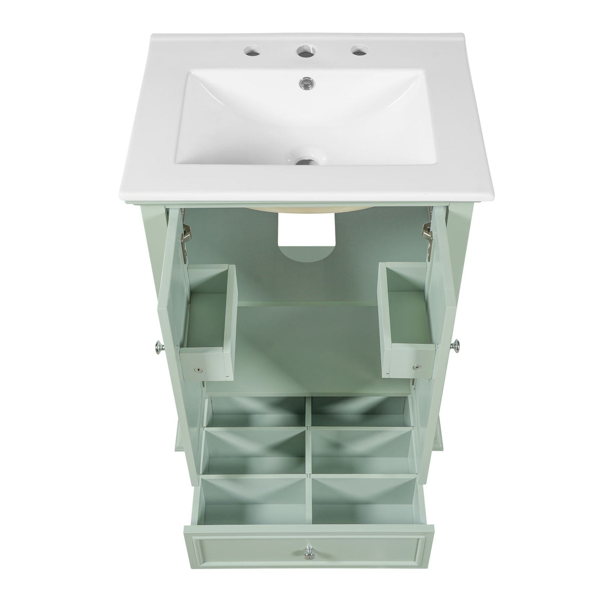 Modern Bathroom Vanity With Sink, Cabinet, And Drawers