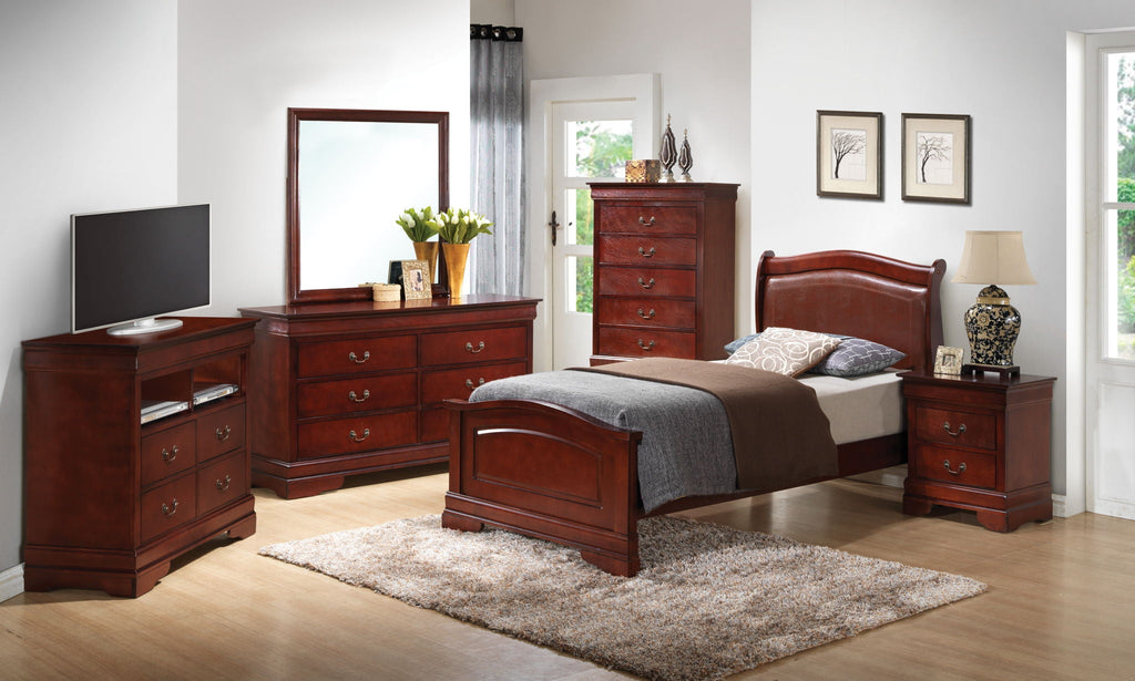 Elegantly Crafted Panel Sleigh Bed with Upholstered Panels - Multiple Colors