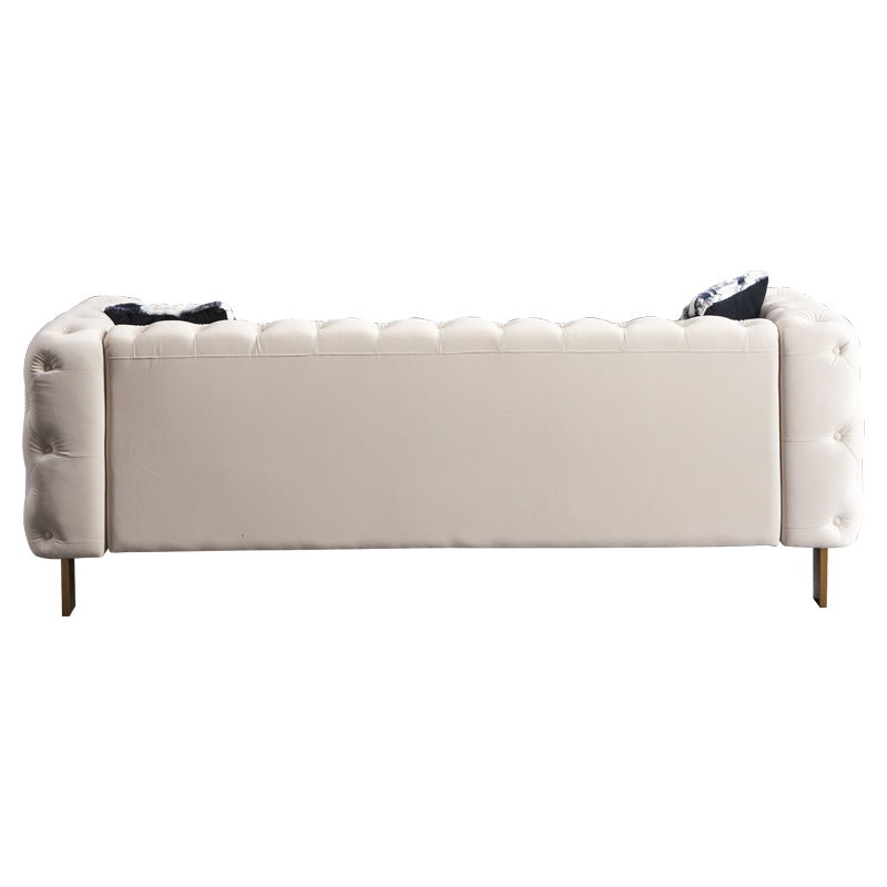 Modern Tufted Living Room Sofa with Button Detail - 84.25" Wide, Multiple Colors
