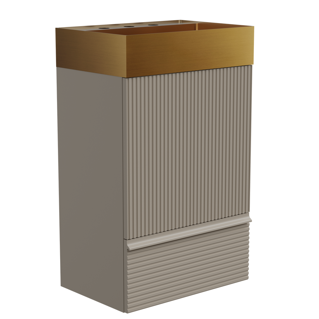 Gada 20" Striped Bathroom Vanity with Soft-Closing Features - Beige Grey Stripe