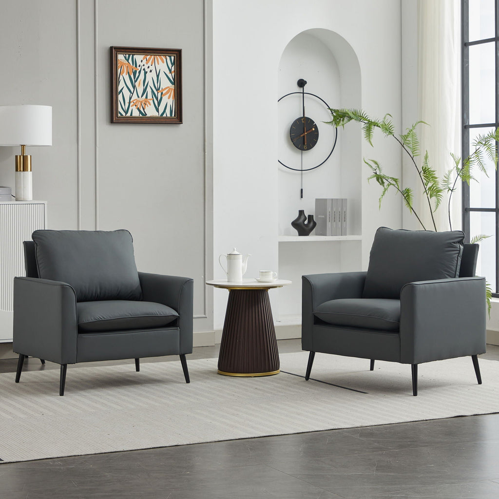 Nordic Retro Light Luxury Upholstered Sofa Chair Set of 2 with Cushions - Multiple Colors