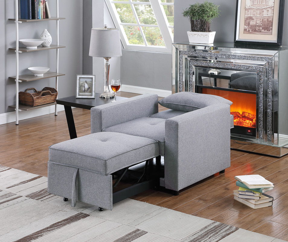 Zoey Convertible Sleeper Chair With Side Pocket