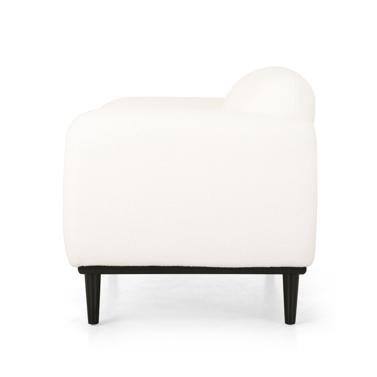 Bouclé Fabric Loveseat Sofa with Birch Wood Legs - 50 Inch