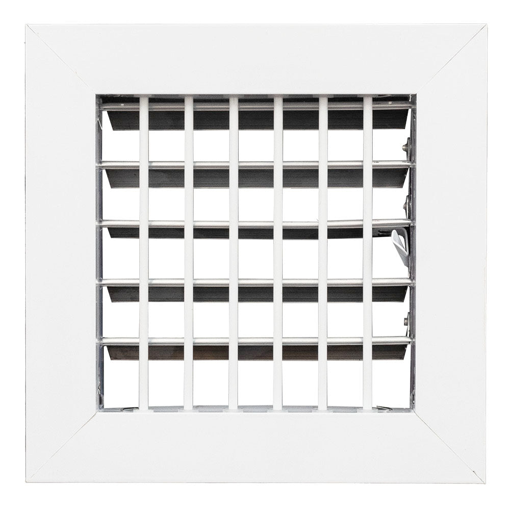 6x6 Adjustable Aluminum AC Register Vent Cover with Airflow Control - Aluminum