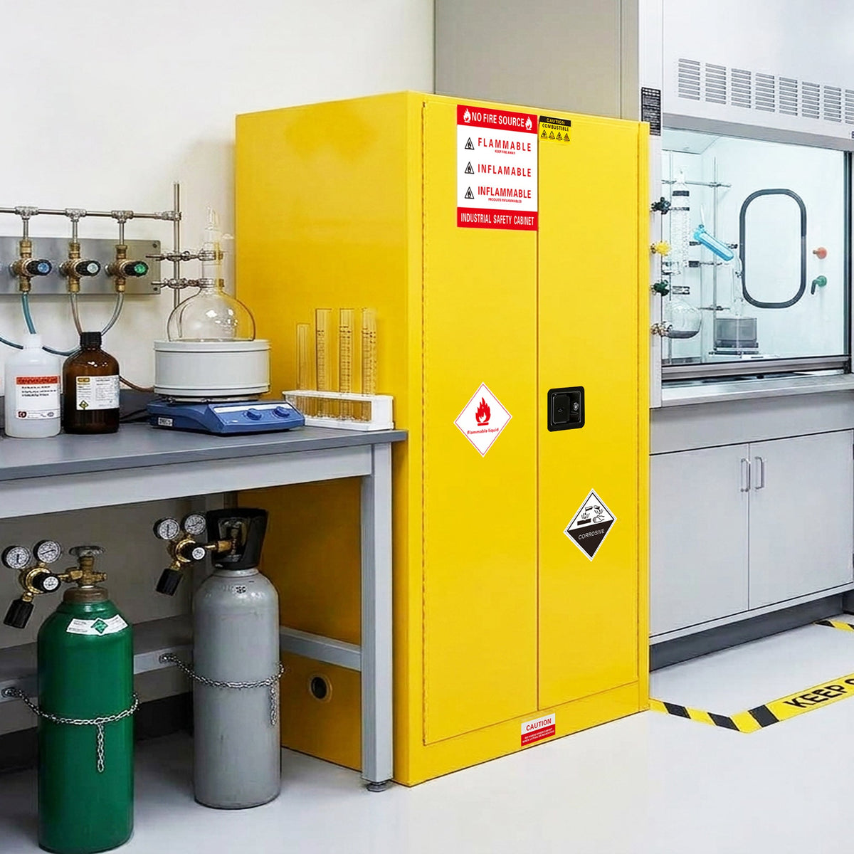 45 Gal Flammable Safety Cabinet with Double-Walled Steel - Yellow