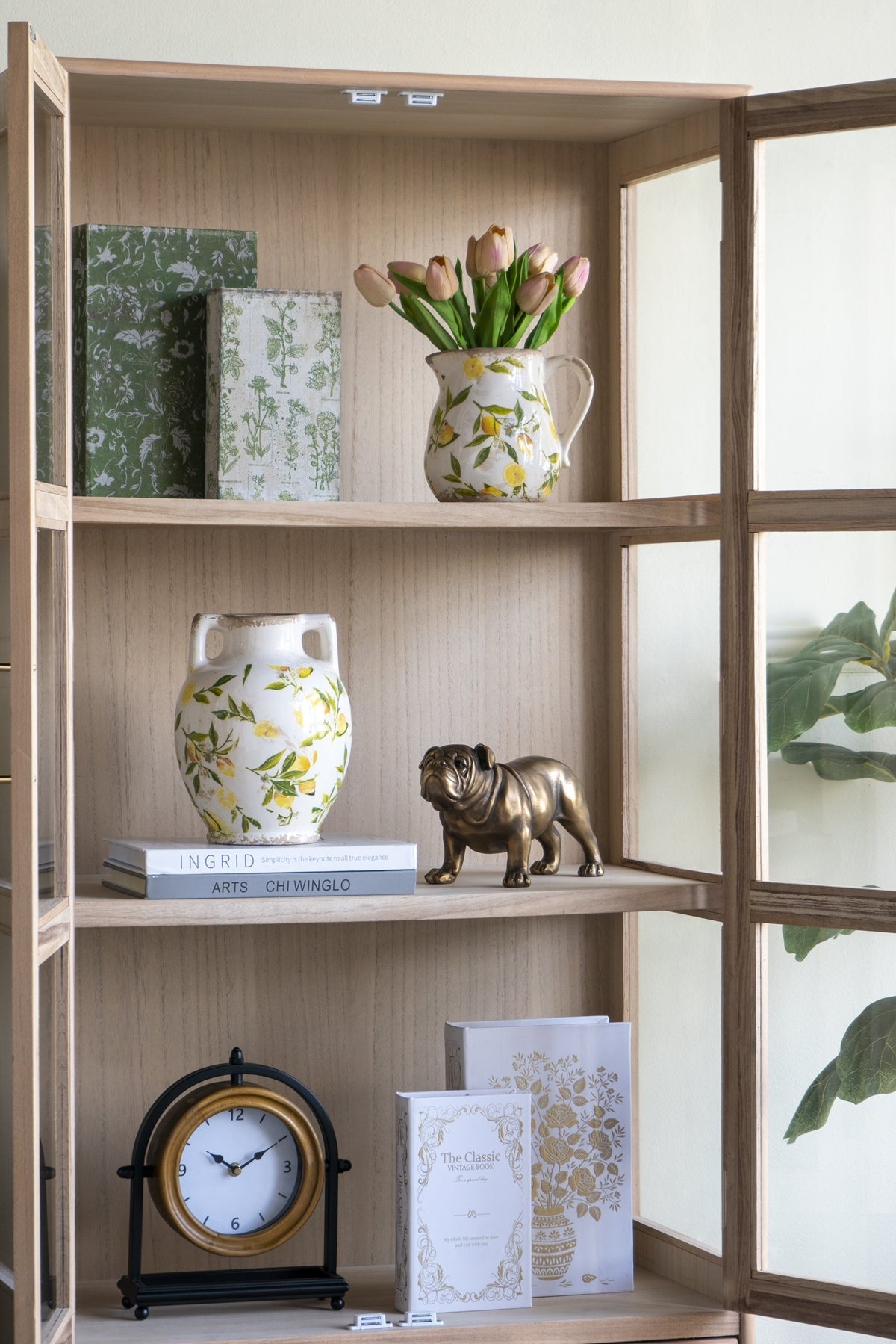 Rustic Floral Decorative Book Boxes with Hidden Storage - Set of 2