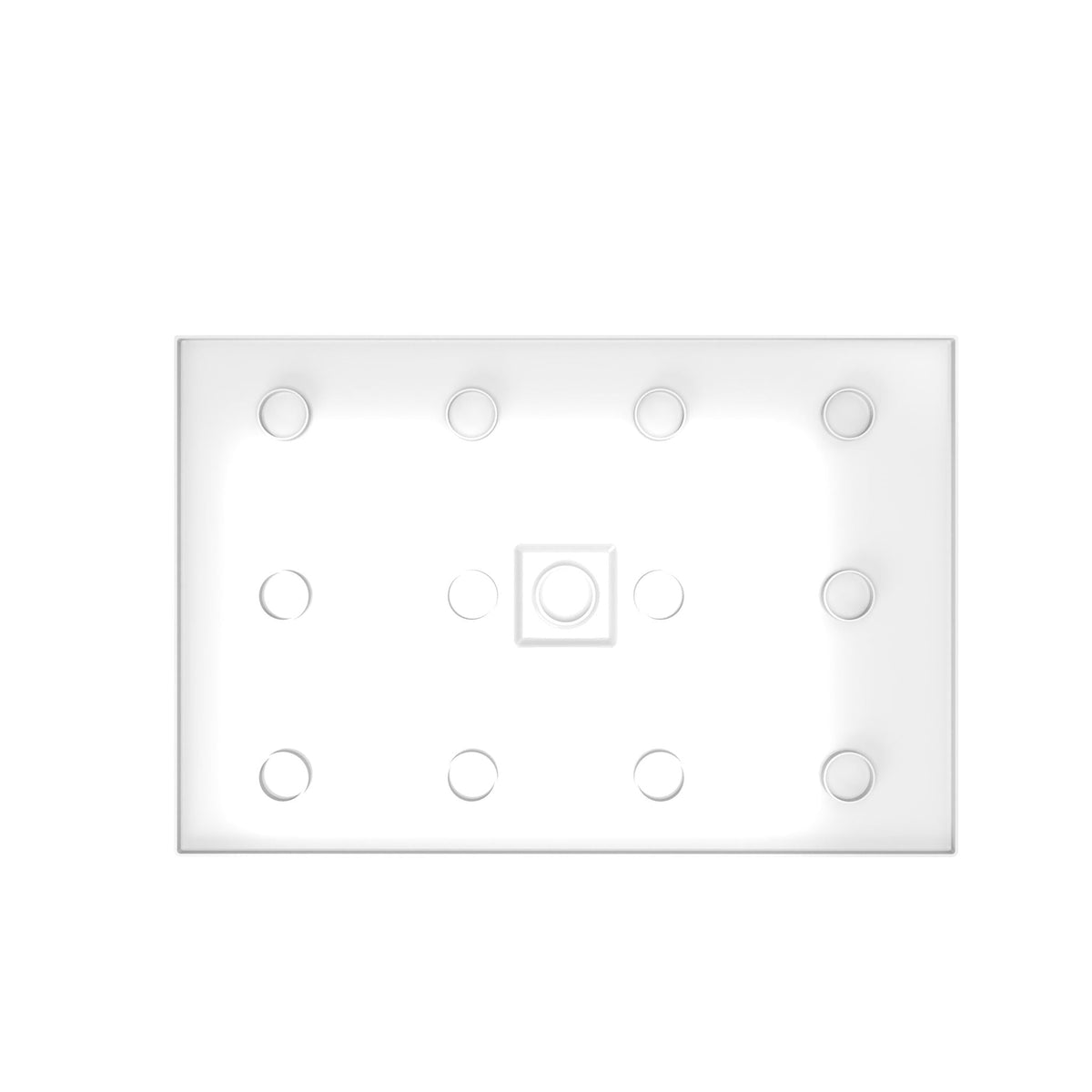 Gloss White Shower Base with Center Drain - Durable Acrylic Construction