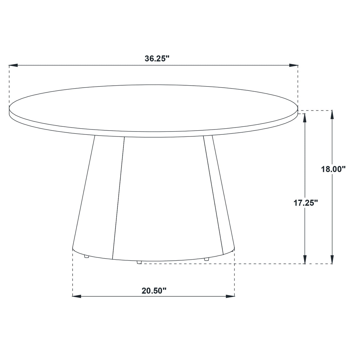Franklin 36-inch Round Pedestal Coffee Table Grey and Dark Brown