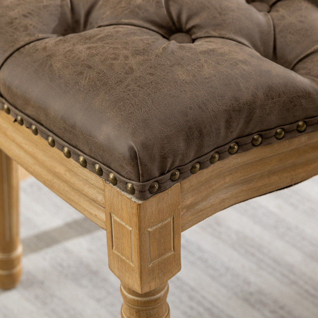 French Style Solid Wood Dining Chair with Nailhead Trim - Multiple Colors