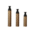 Black & Gold Floor Metal Vases with Durable Metal Construction - Set of 3