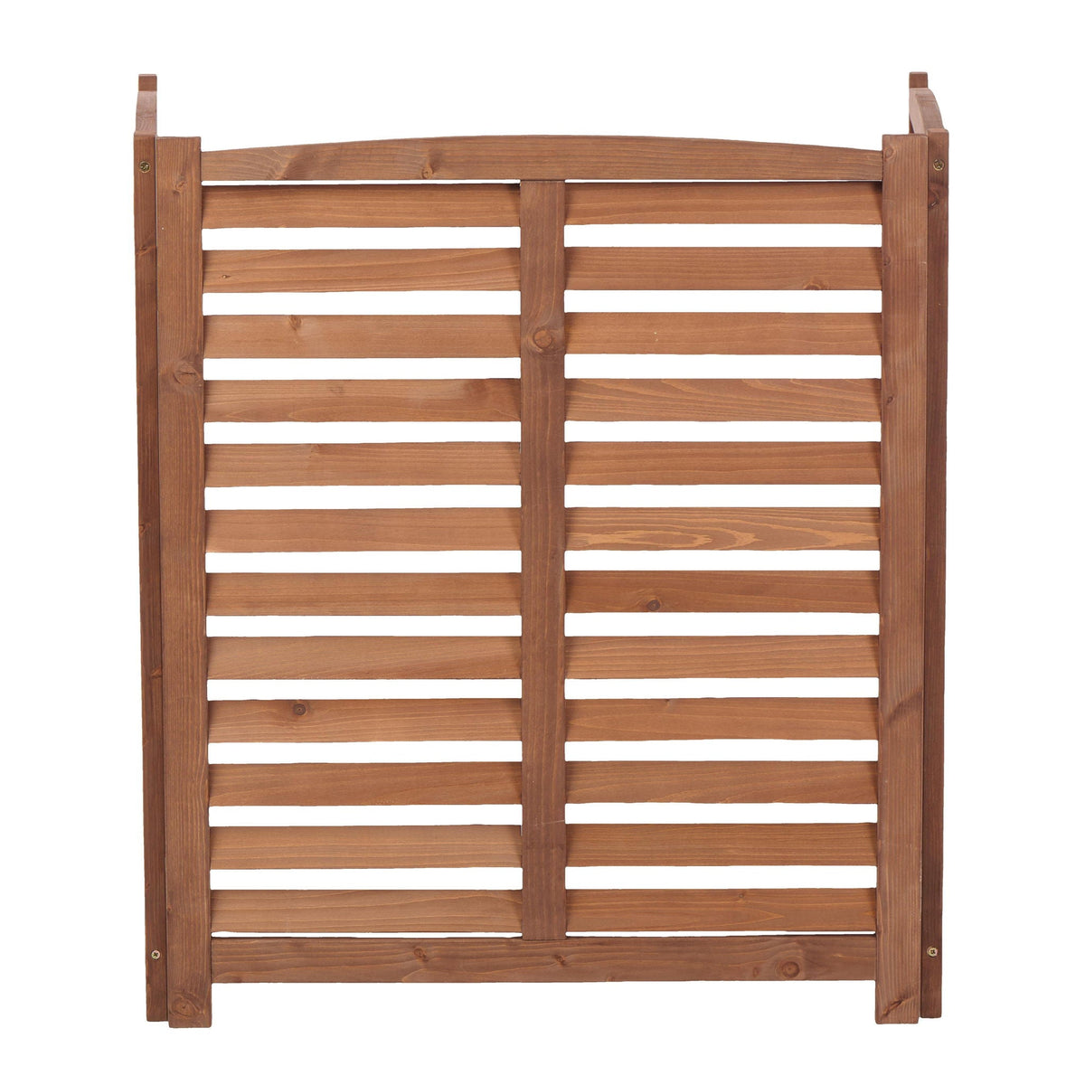 3 Panel Outdoor Wooden Air Conditioner Fence with Privacy Screen - Light Brown or Dark Gray