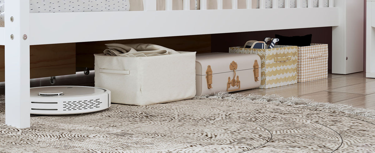Twin Storage Bed with Headboard Rack & Under-Bed Drawers - Multiple Colors