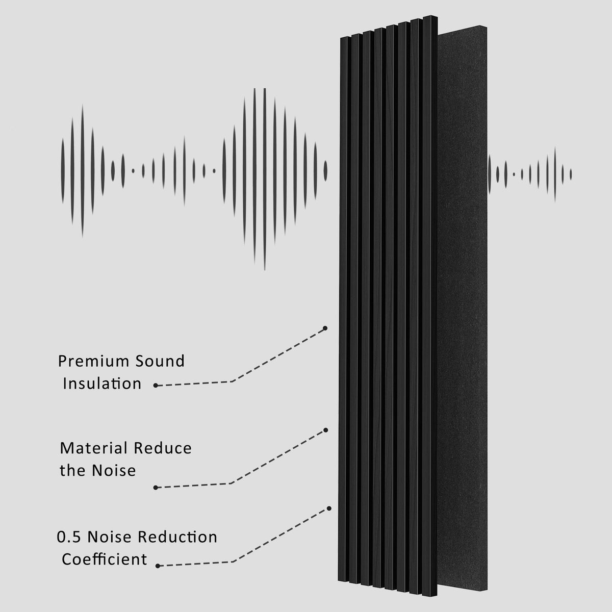 Acoustic Solid Wood Wall Panels with Soundproof Design - Natural Wood
