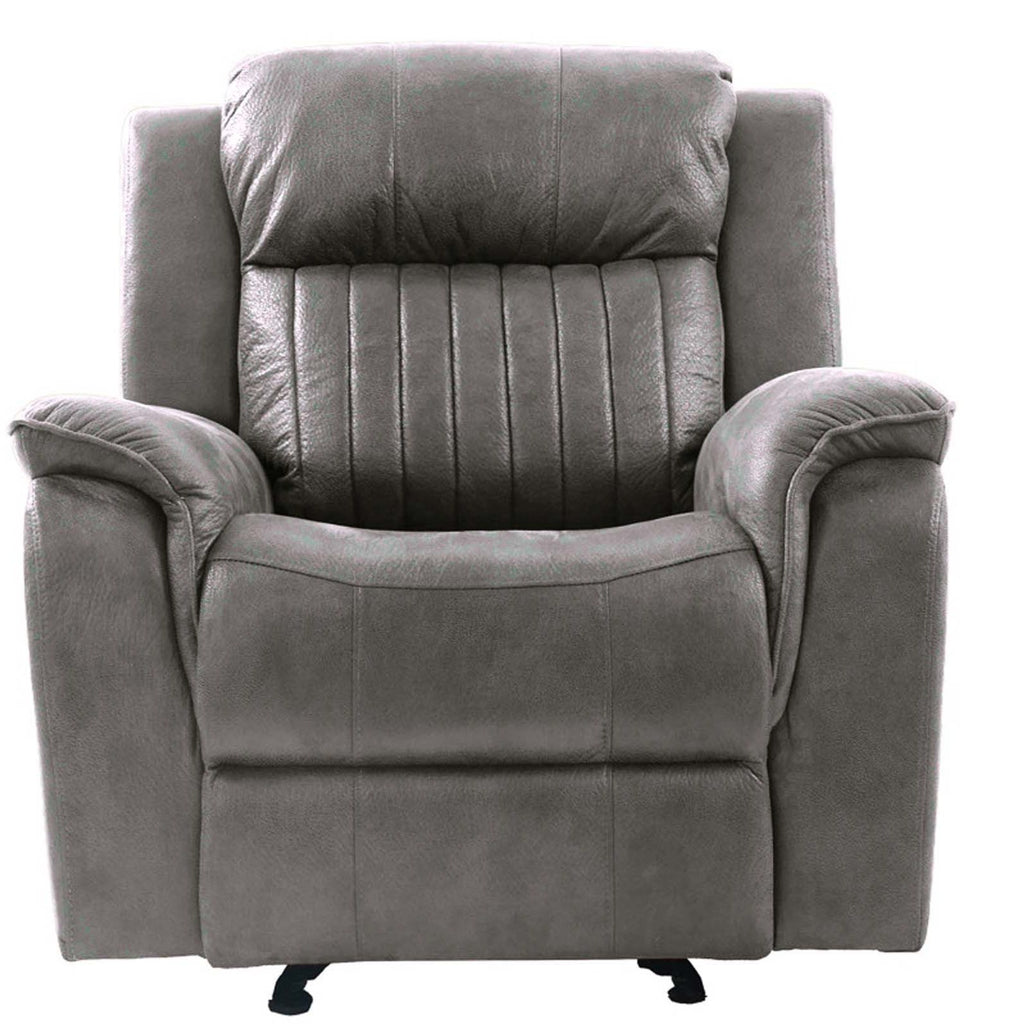Contemporary Living Room Set with Manual Recliners - Dark Gray