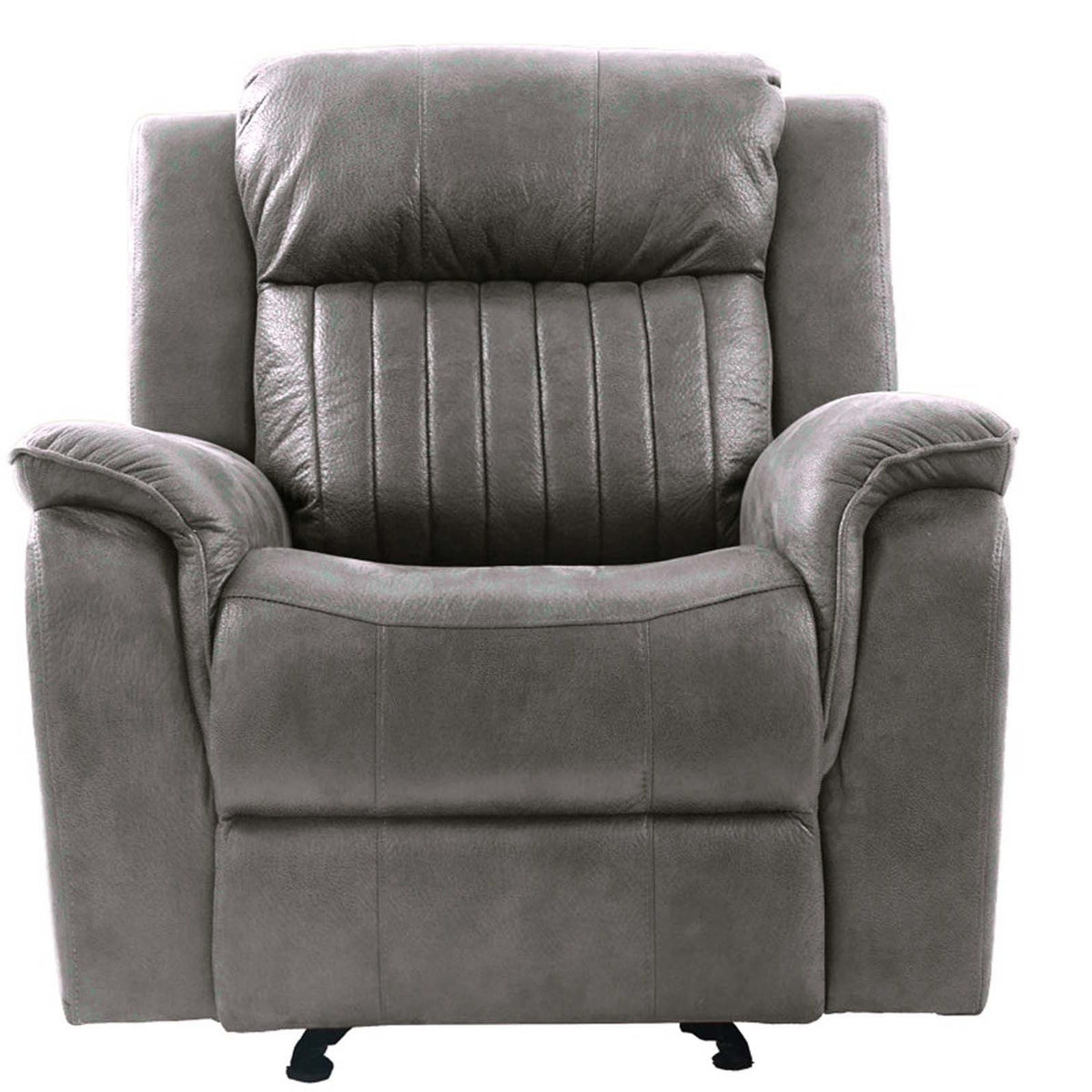Contemporary Living Room Set with Manual Recliners - Dark Gray
