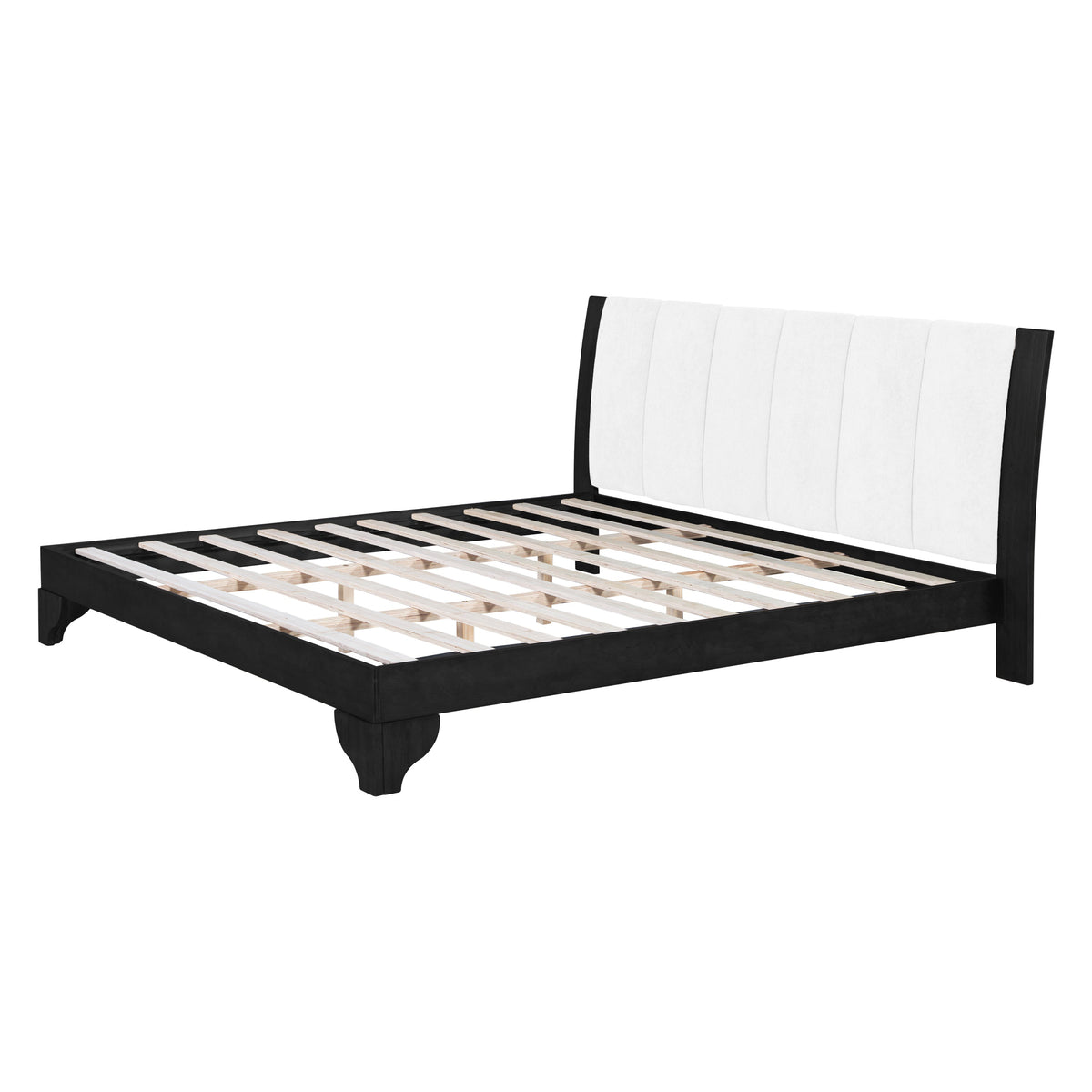 King Size Bed Frame with Reinforced Support - Black and White