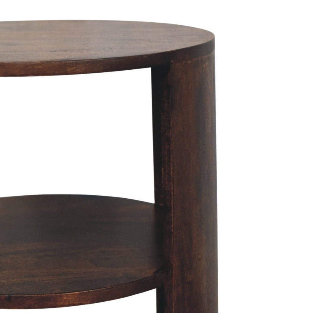 Solid Wood Ventura Side Table with Handcrafted Design - Walnut