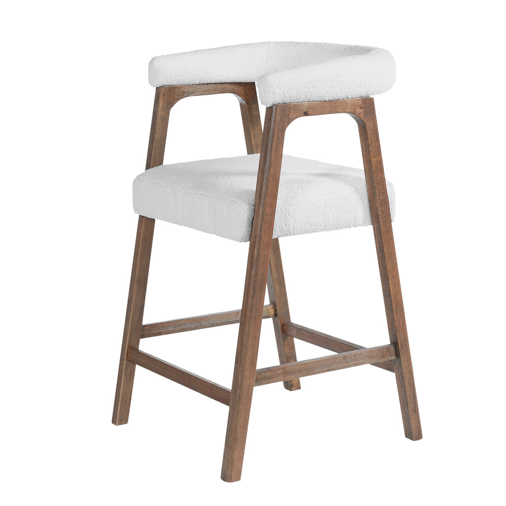 26'' Seat Height Bar Stools with Back - Set of 2 - Walnut or Natural