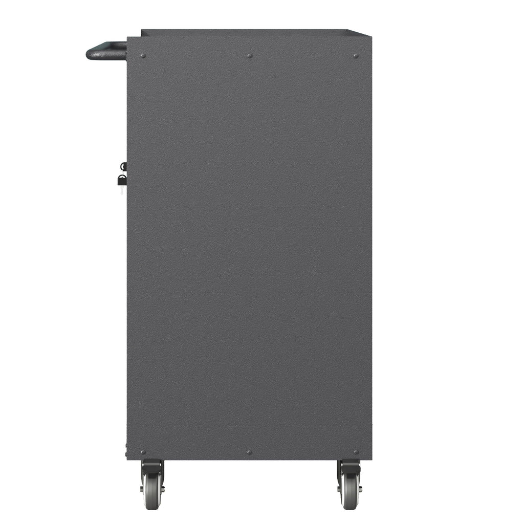 Sturdy Metal Tool Storage Cabinet with Lockable Wheels and Drawers - Gray or Black