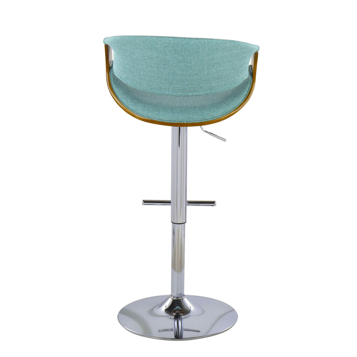 Mid Century Modern Adjustable Barstool with Swivel and T Footrest - Multiple Colors