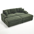 Convertible Sectional Sofa Bed Set with Storage and USB Port - Green