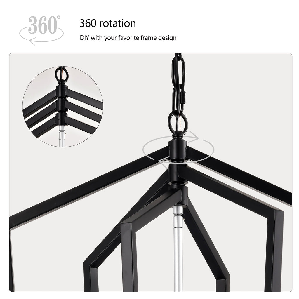 12-Light Farmhouse Kitchen Chandelier with Matte Finish - Metal
