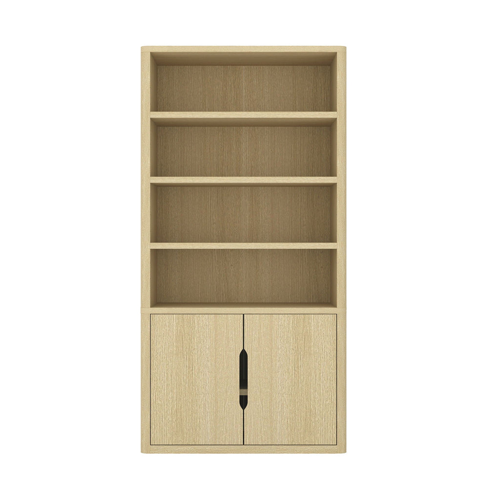 Modern Bookcase Cabinet with Adjustable Shelves - Black, Light Brown, Dark Brown