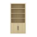Modern Bookcase Cabinet with Adjustable Shelves - Black, Light Brown, Dark Brown